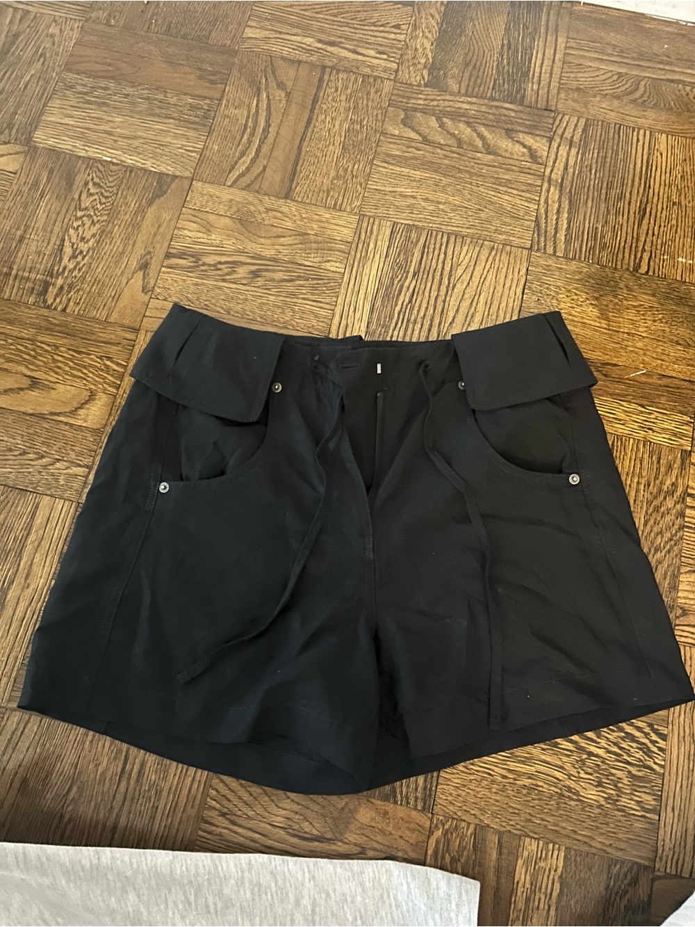 Banana Republic Black High-Waist Foldover Shorts